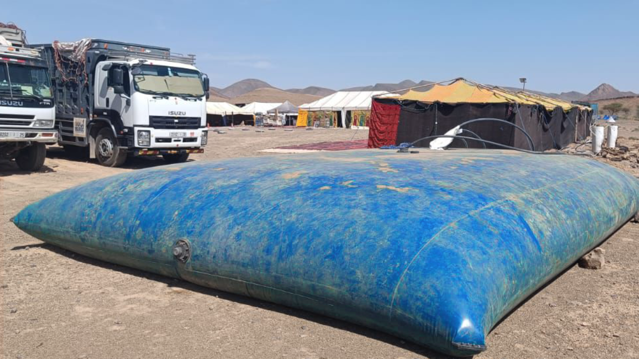 Citerne souple Maciterne Serena Group installée sur site – solution stockage eau agricole et industriel